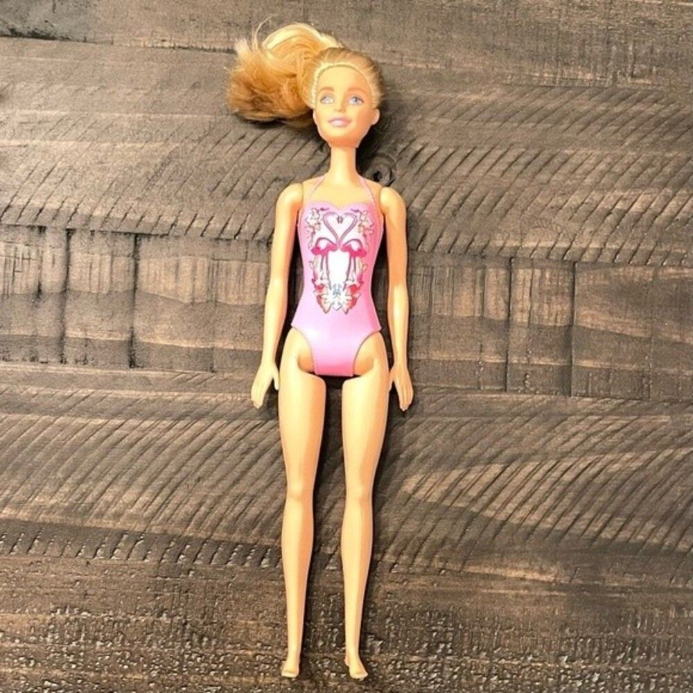 Mattel 2015 Water Play Barbie Pink Flamingo Swimsuit Doll